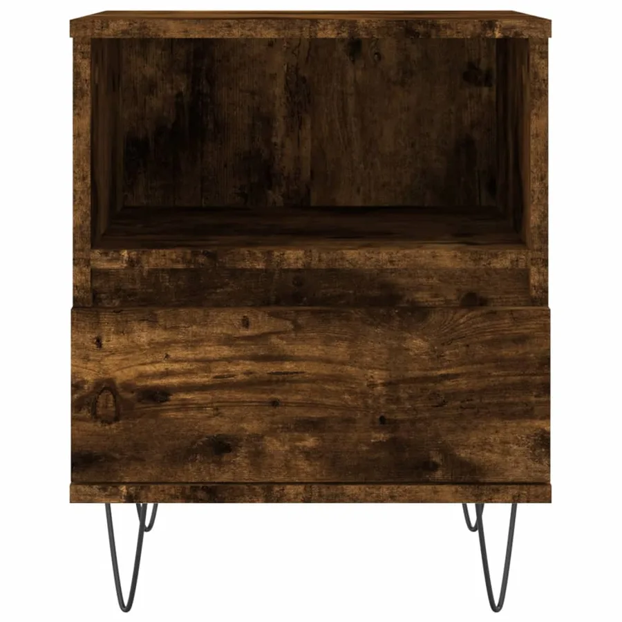 Tables de chevet 2 pcs chêne fumé 40x35x50 cm bois ingénierie - 7