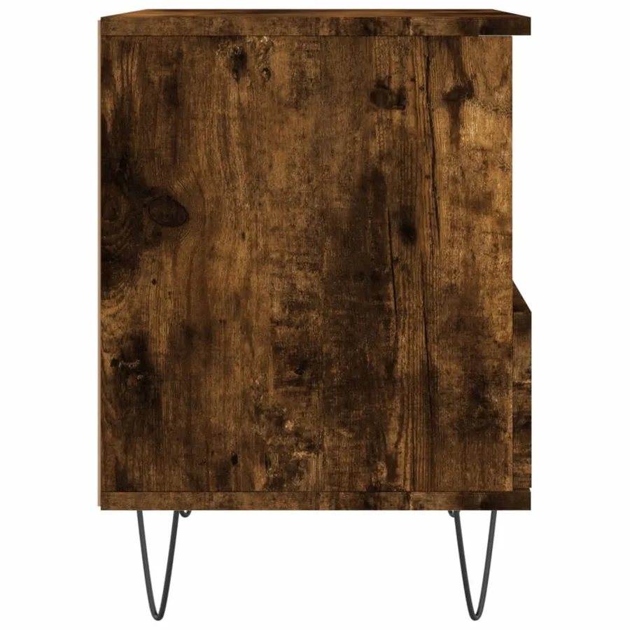 Tables de chevet 2 pcs chêne fumé 40x35x50 cm bois ingénierie - 8