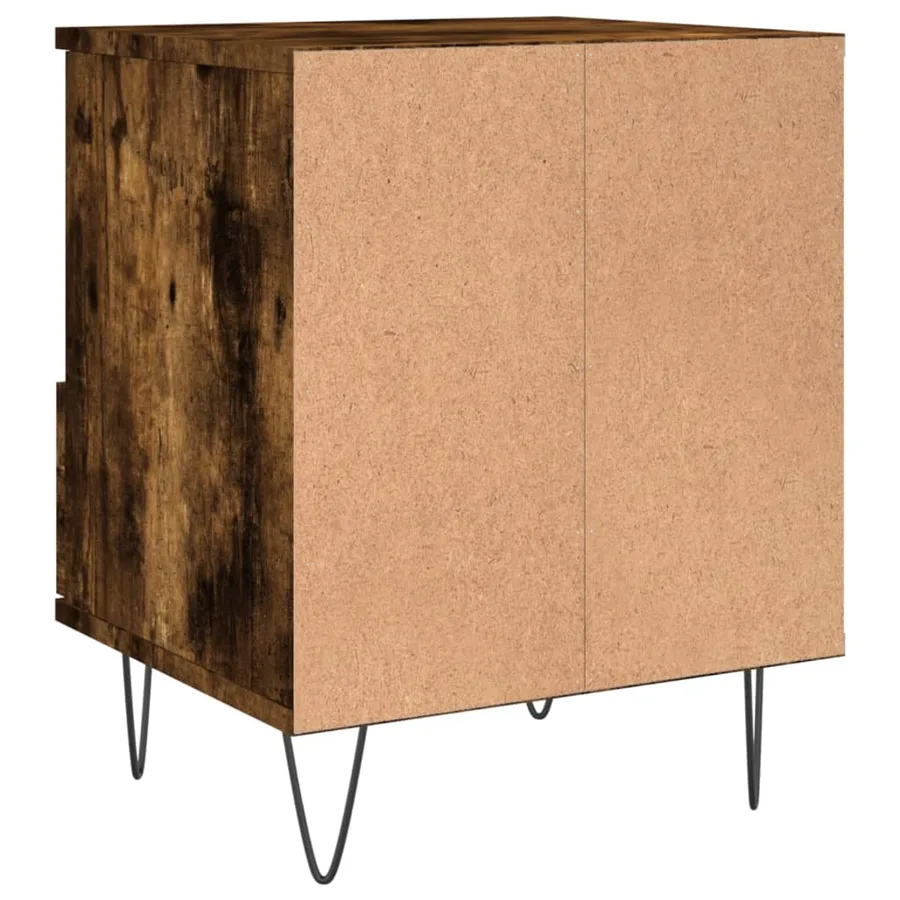 Tables de chevet 2 pcs chêne fumé 40x35x50 cm bois ingénierie - 9