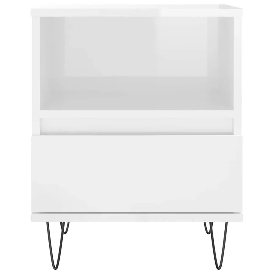 Tables de chevet 2 pcs blanc brillant 40x35x50 cm - 7