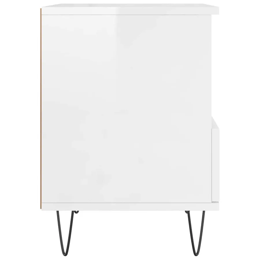 Tables de chevet 2 pcs blanc brillant 40x35x50 cm - 8