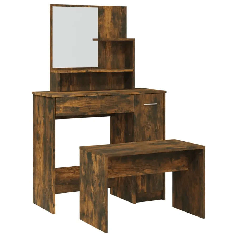 Ensemble de coiffeuse Chêne fumé 86,5x35x136 cm - 2