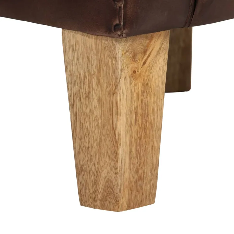 Fauteuil Marron foncé Cuir véritable - 7