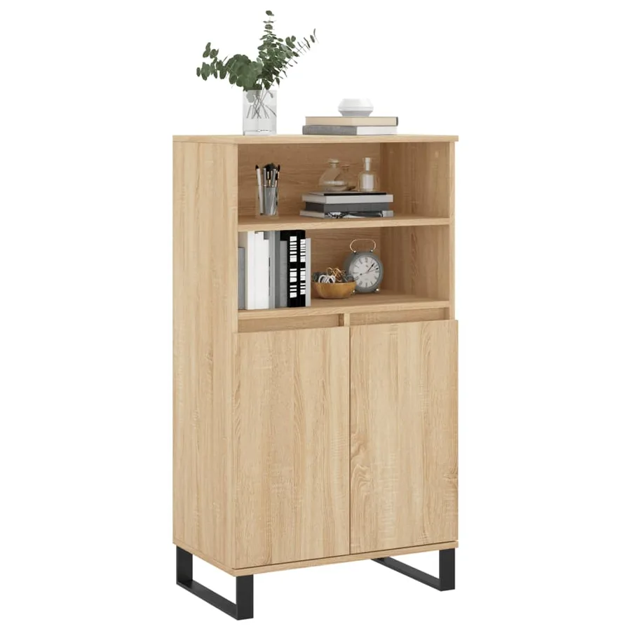 Buffet haut Chêne sonoma 60x36x110 cm Bois d'ingénierie - 3