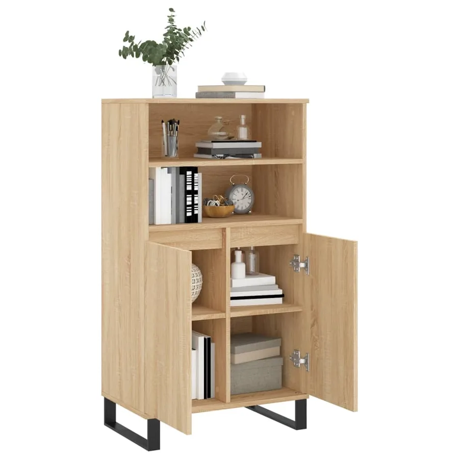 Buffet haut Chêne sonoma 60x36x110 cm Bois d'ingénierie - 4