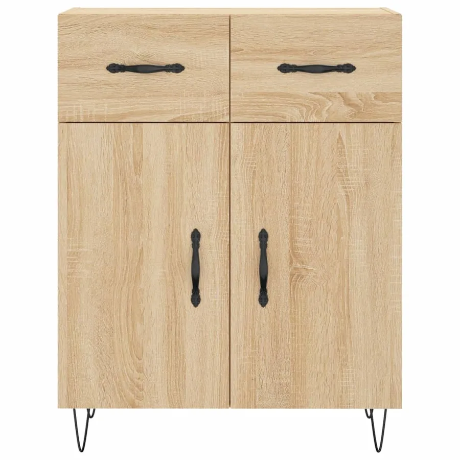 Buffet haut Chêne sonoma 69,5x34x180 cm Bois d'ingénierie - 8
