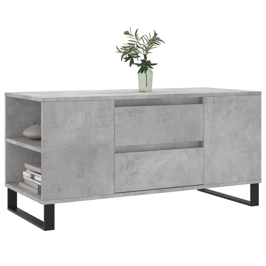 Table basse gris béton 102x44,5x50 cm bois d'ingénierie - 3