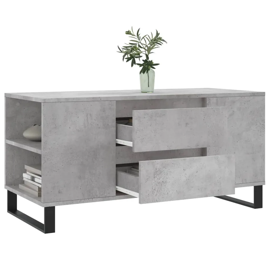 Table basse gris béton 102x44,5x50 cm bois d'ingénierie - 4