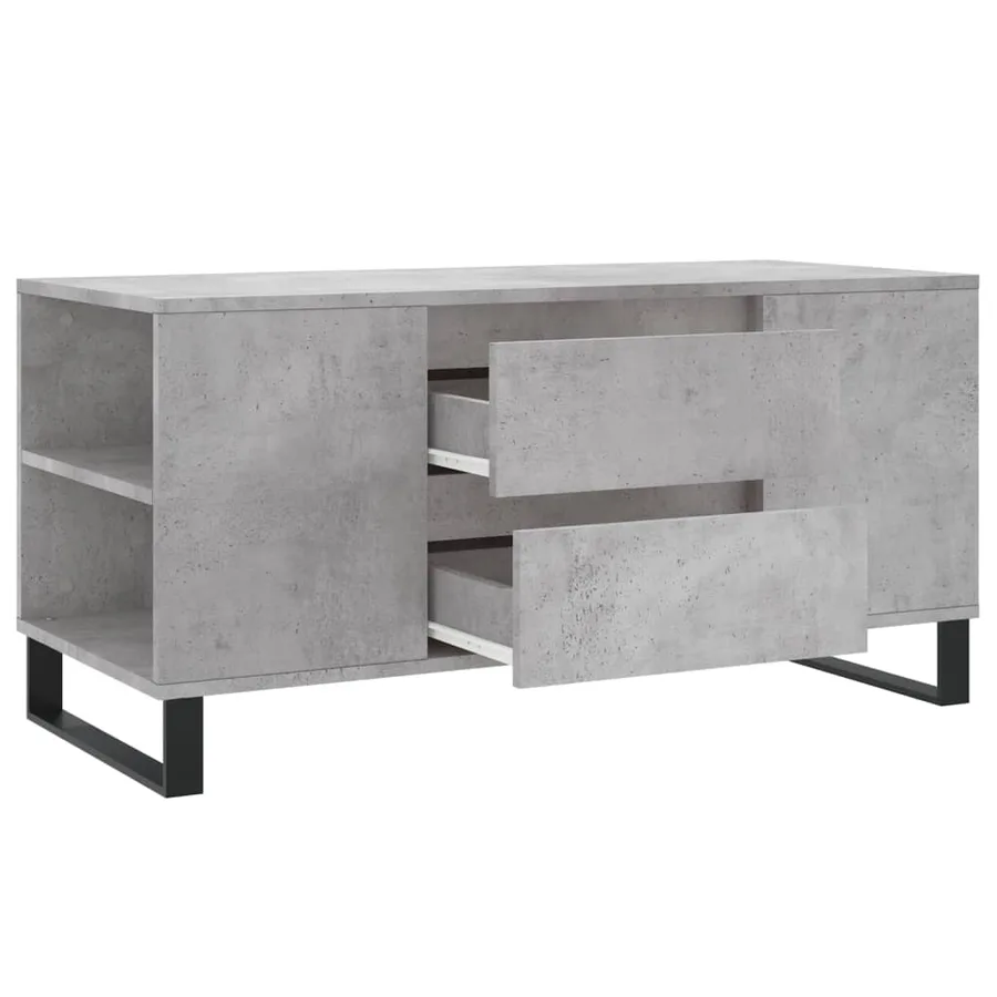 Table basse gris béton 102x44,5x50 cm bois d'ingénierie - 6
