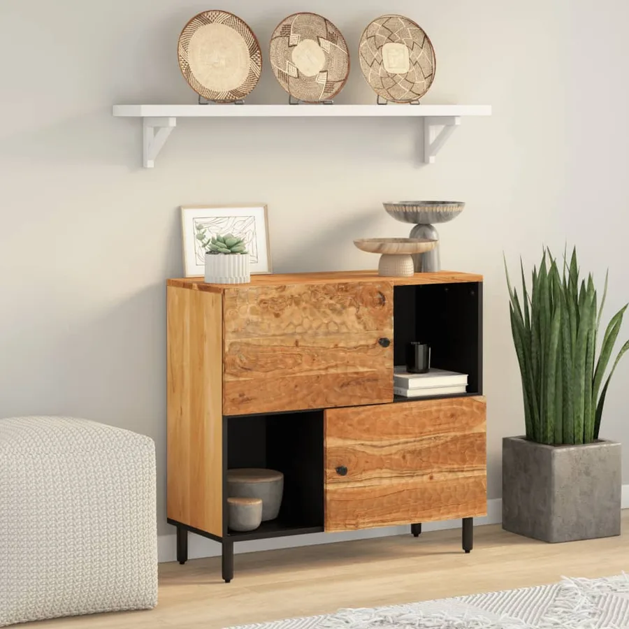 Armoire latérale 80x33x75 cm bois massif d'acacia - 3