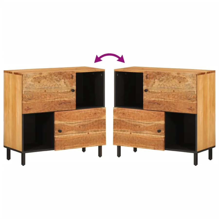 Armoire latérale 80x33x75 cm bois massif d'acacia - 8