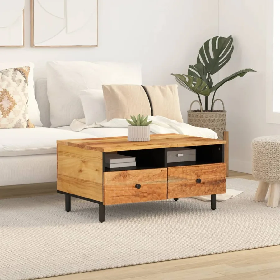 Table basse 80x54x40 cm bois massif d'acacia - 3