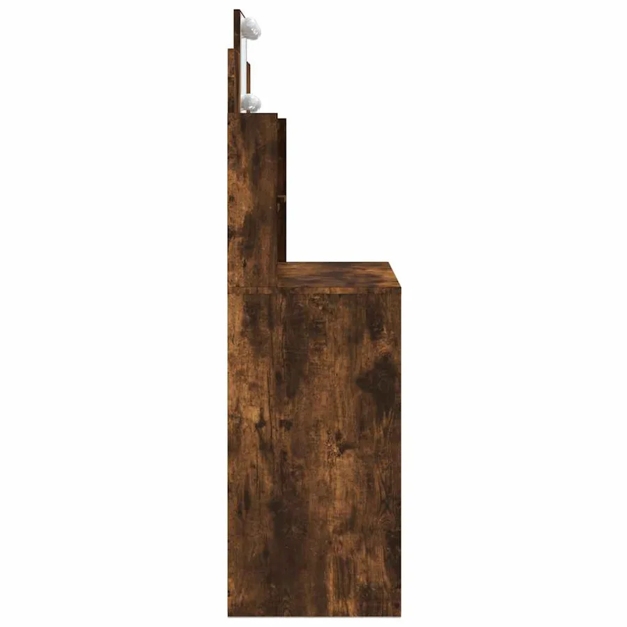 Coiffeuse avec lumières LED chêne fumé 96x40x142 cm - 6