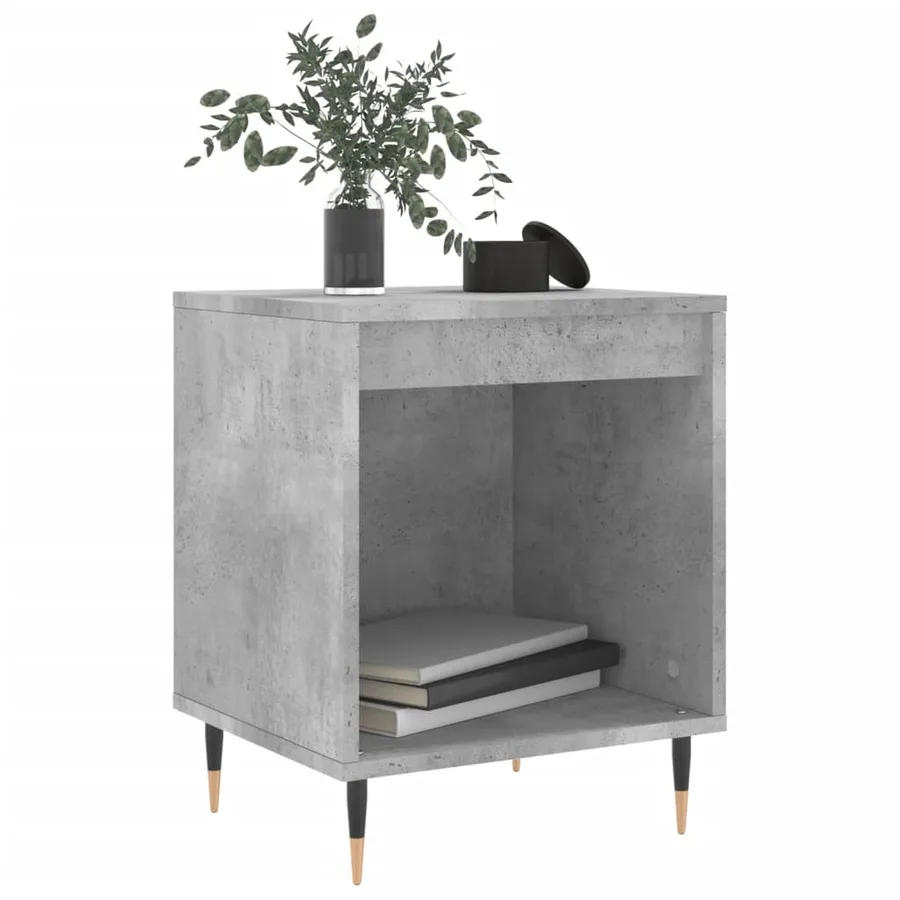 Table de chevet gris béton 40x35x50 cm bois d’ingénierie - 3