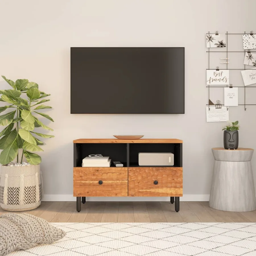 Meuble TV 70x33x46 cm Bois d'acacia massif - 3