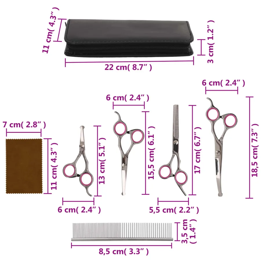 Ensemble de ciseaux de toilettage pour chien 5 pcs - 11