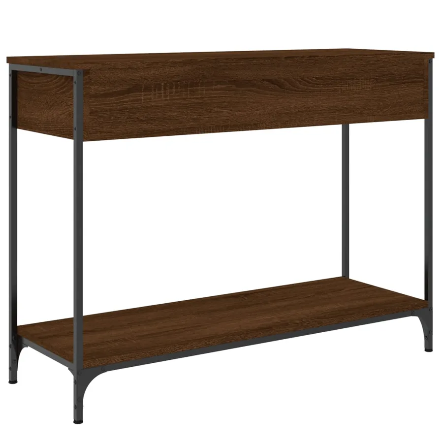 Table console chêne marron 100x34,5x75 cm bois d'ingénierie - 5