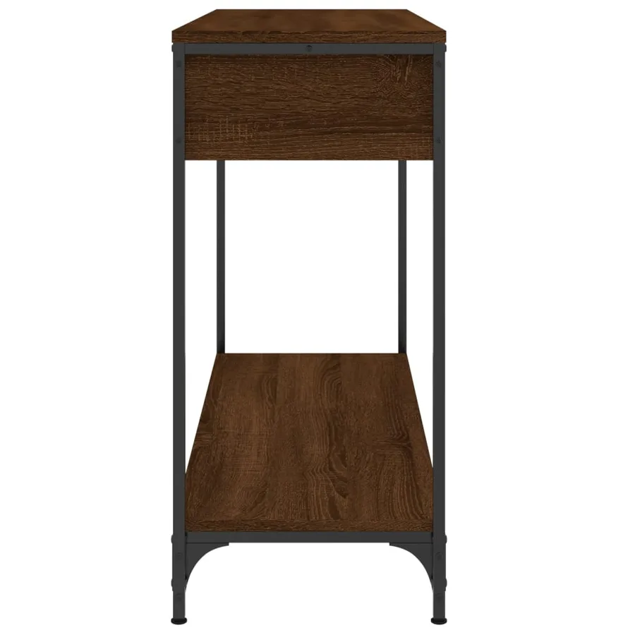 Table console chêne marron 100x34,5x75 cm bois d'ingénierie - 6