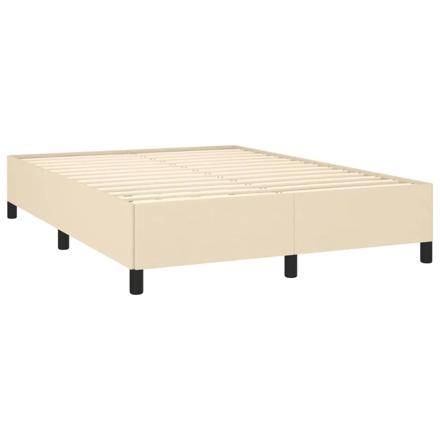 Sommier à lattes de lit avec matelas Crème 140x190 cm Tissu - 4