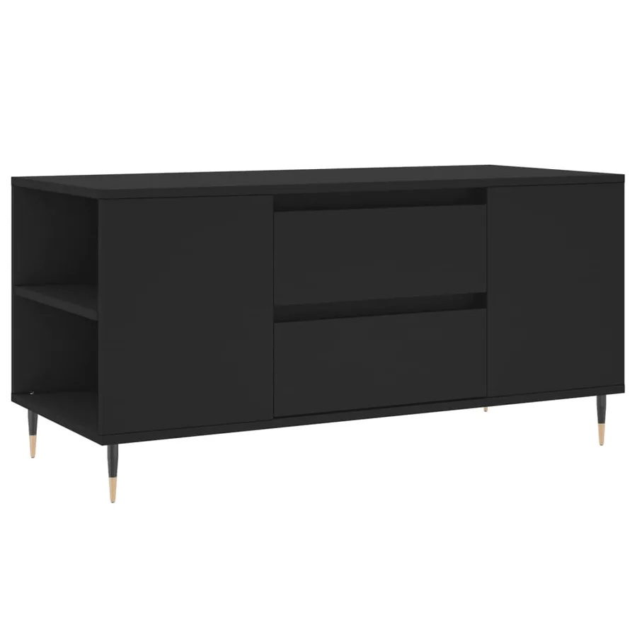 Table basse noir 102x44,5x50 cm bois d'ingénierie - 2