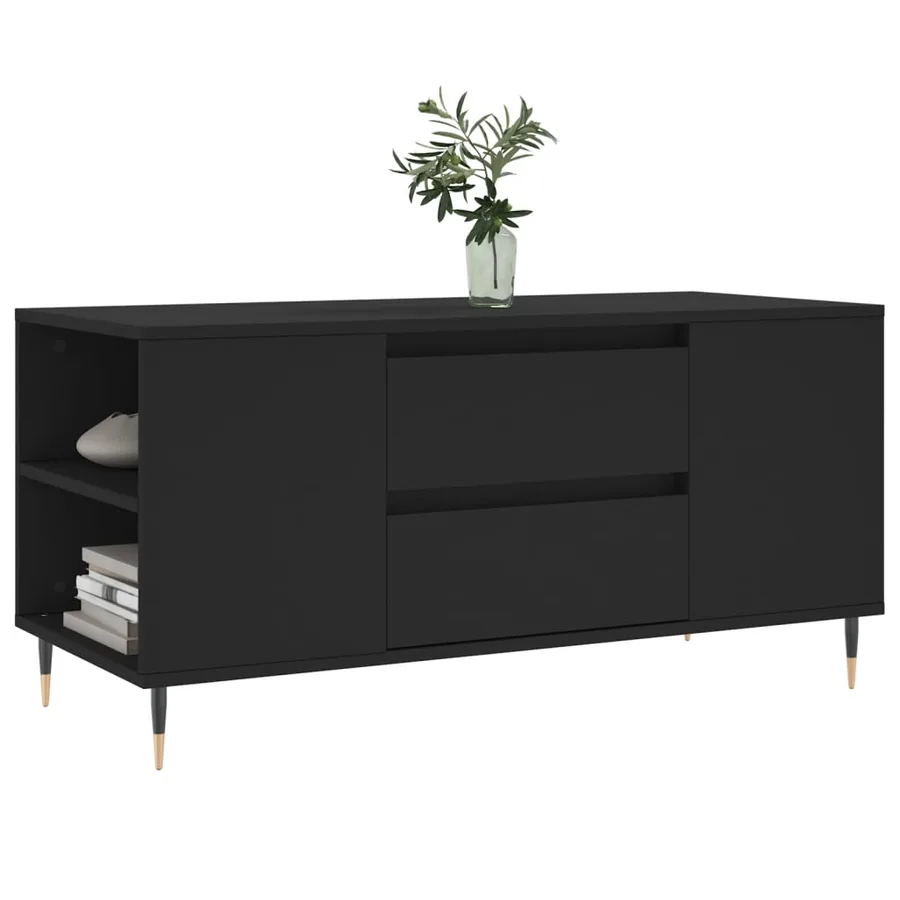 Table basse noir 102x44,5x50 cm bois d'ingénierie - 3