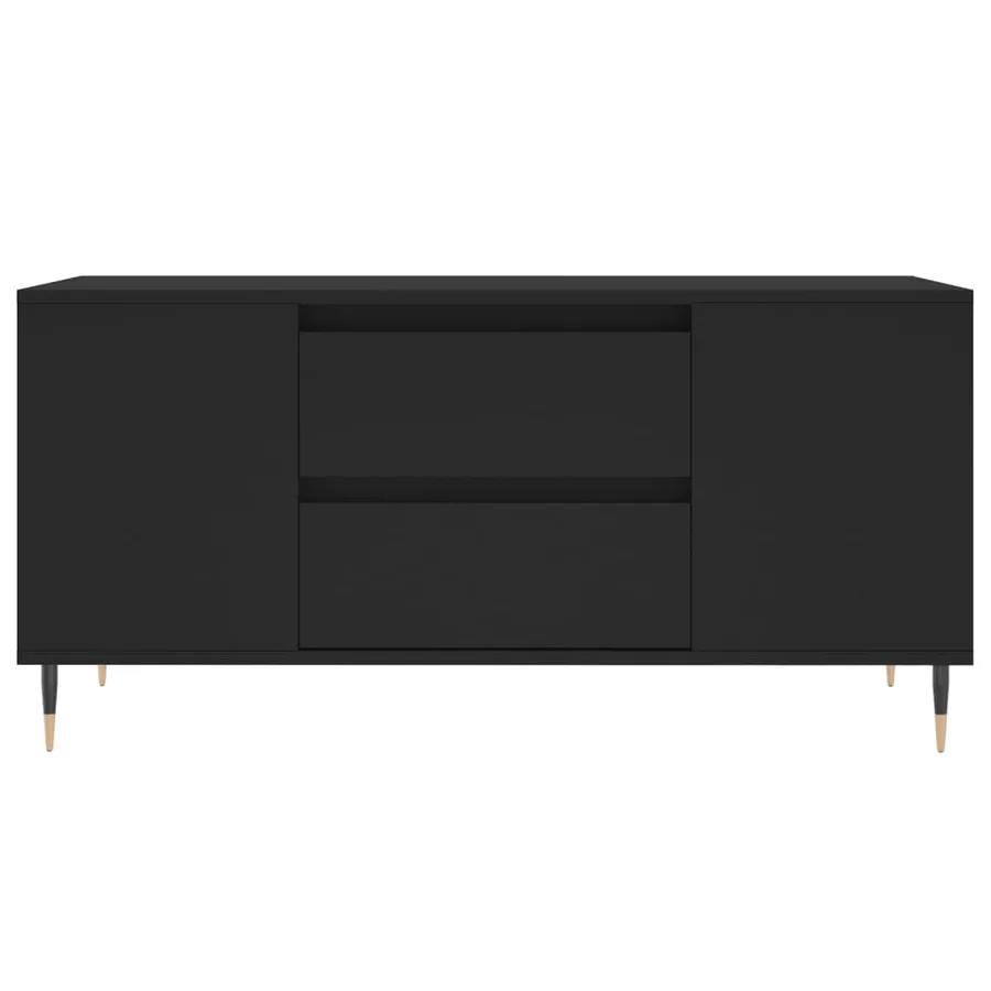 Table basse noir 102x44,5x50 cm bois d'ingénierie - 5