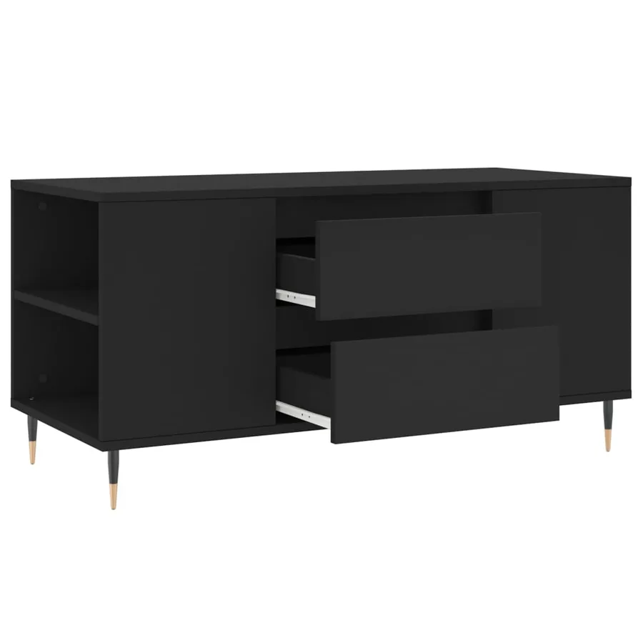 Table basse noir 102x44,5x50 cm bois d'ingénierie - 6