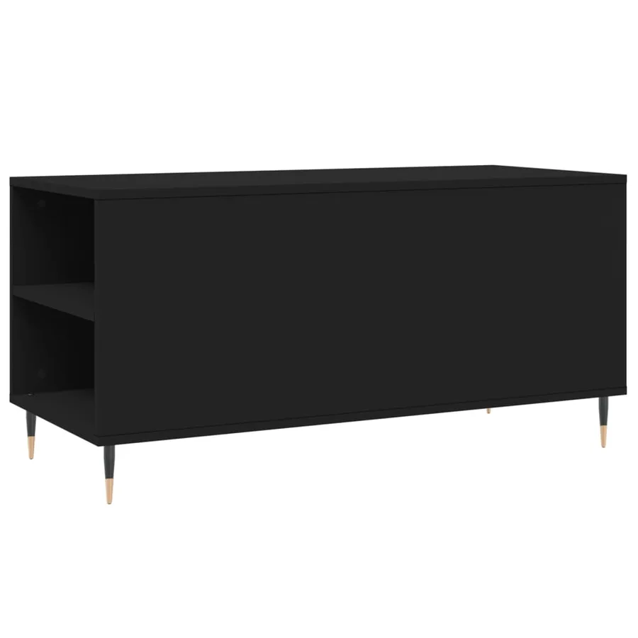Table basse noir 102x44,5x50 cm bois d'ingénierie - 8