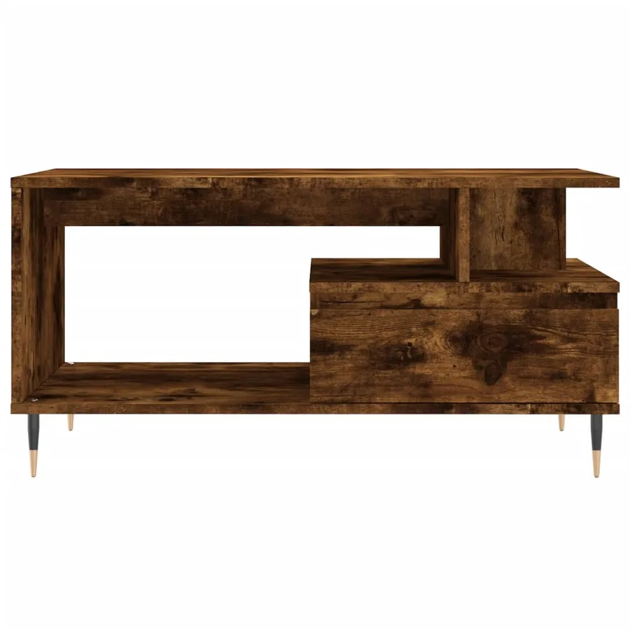Table basse Chêne fumé 90x49x45 cm Bois d'ingénierie - 5