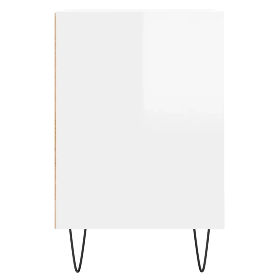 Meuble TV Blanc brillant 100x35x55 cm Bois d'ingénierie - 7