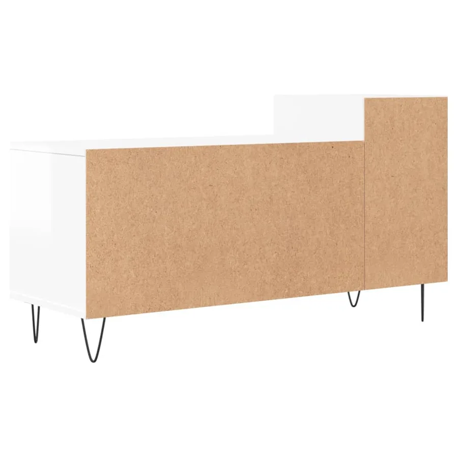 Meuble TV Blanc brillant 100x35x55 cm Bois d'ingénierie - 8