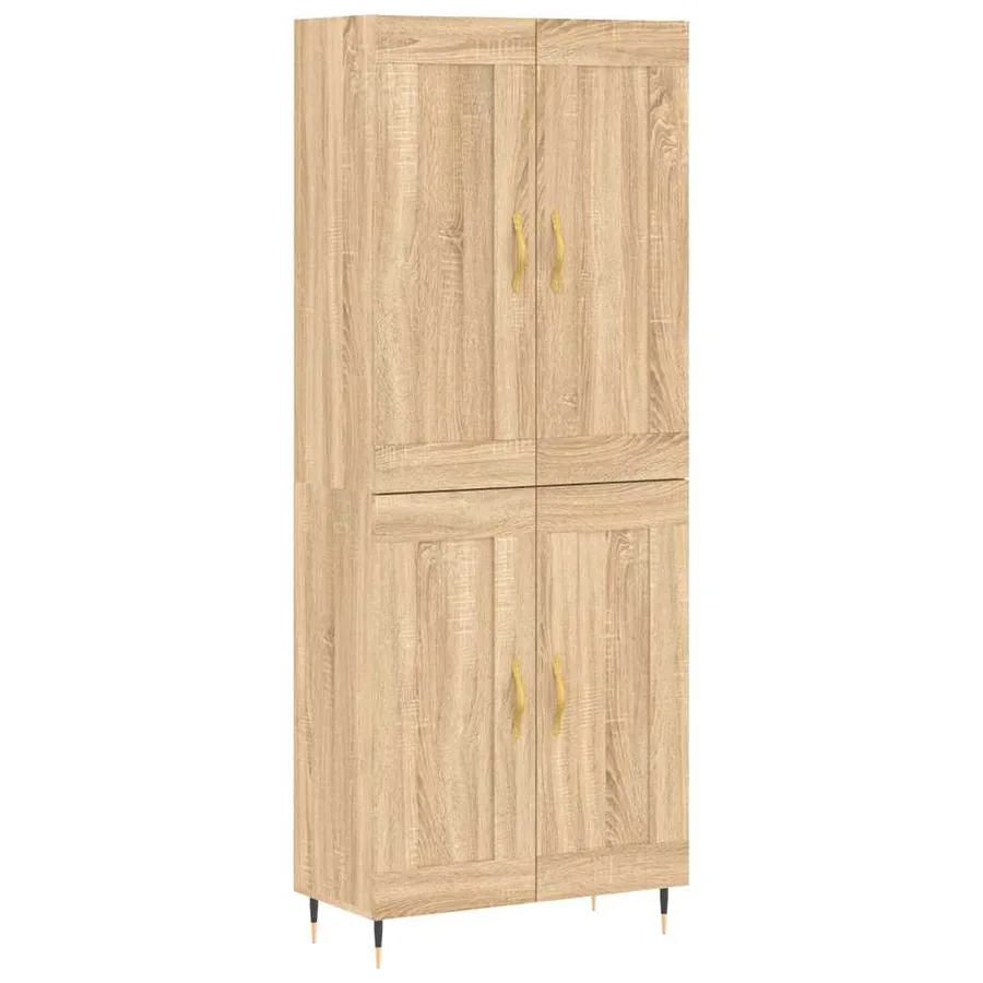 Buffet haut Chêne sonoma 69,5x34x180 cm Bois d'ingénierie - 2