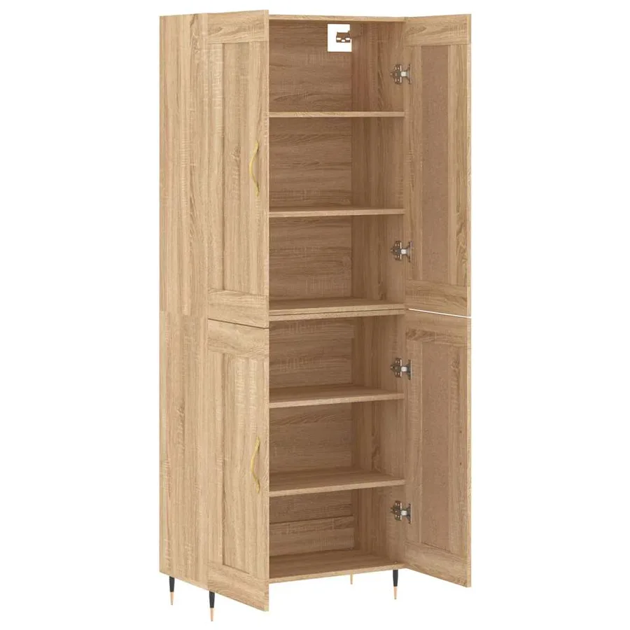 Buffet haut Chêne sonoma 69,5x34x180 cm Bois d'ingénierie - 3