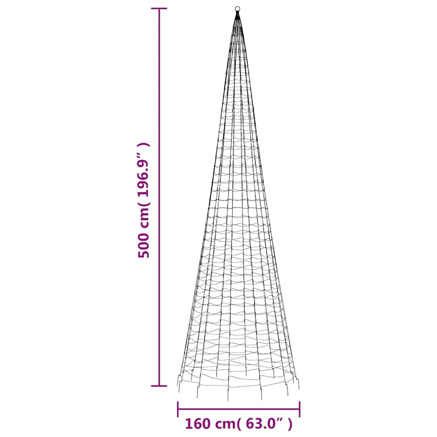Sapin de Noël à LED 1534 LED blanc 500 cm - 11