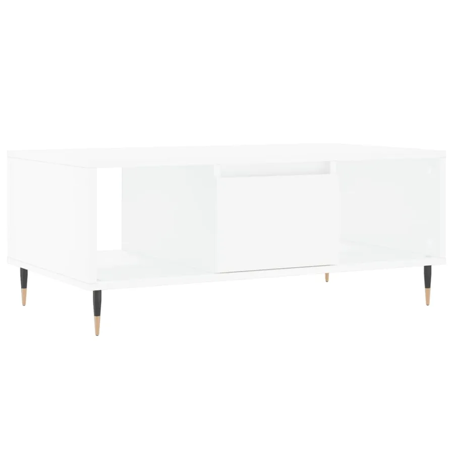 Table basse Blanc 90x50x36,5 cm Bois d'ingénierie - 2