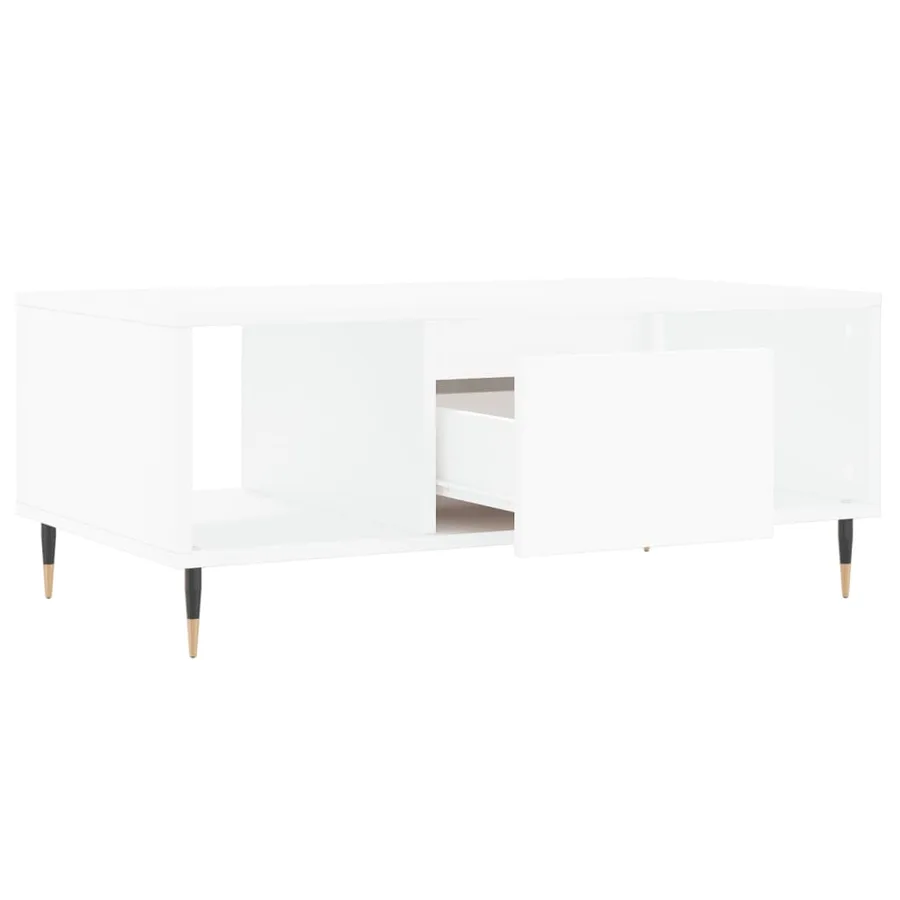 Table basse Blanc 90x50x36,5 cm Bois d'ingénierie - 6
