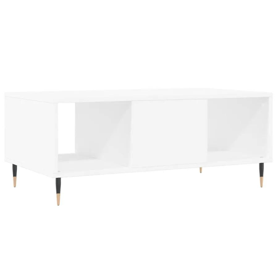 Table basse Blanc 90x50x36,5 cm Bois d'ingénierie - 8