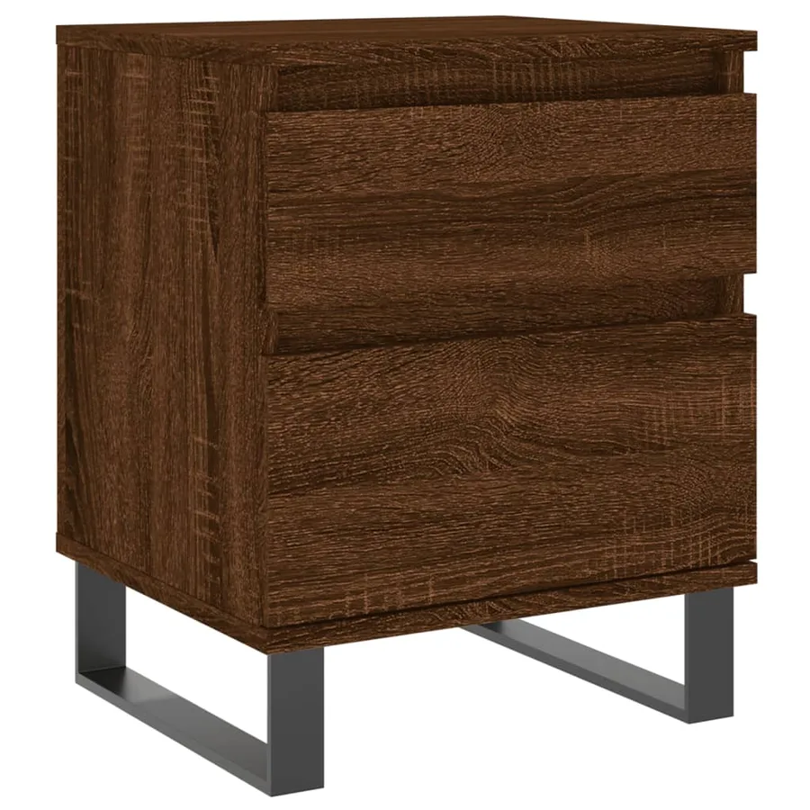 Tables de chevet 2 pcs chêne marron 40x35x50 cm bois ingénierie - 3