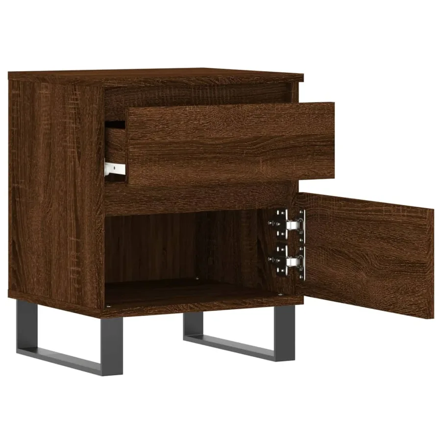 Tables de chevet 2 pcs chêne marron 40x35x50 cm bois ingénierie - 5
