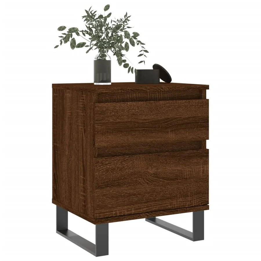 Tables de chevet 2 pcs chêne marron 40x35x50 cm bois ingénierie - 9