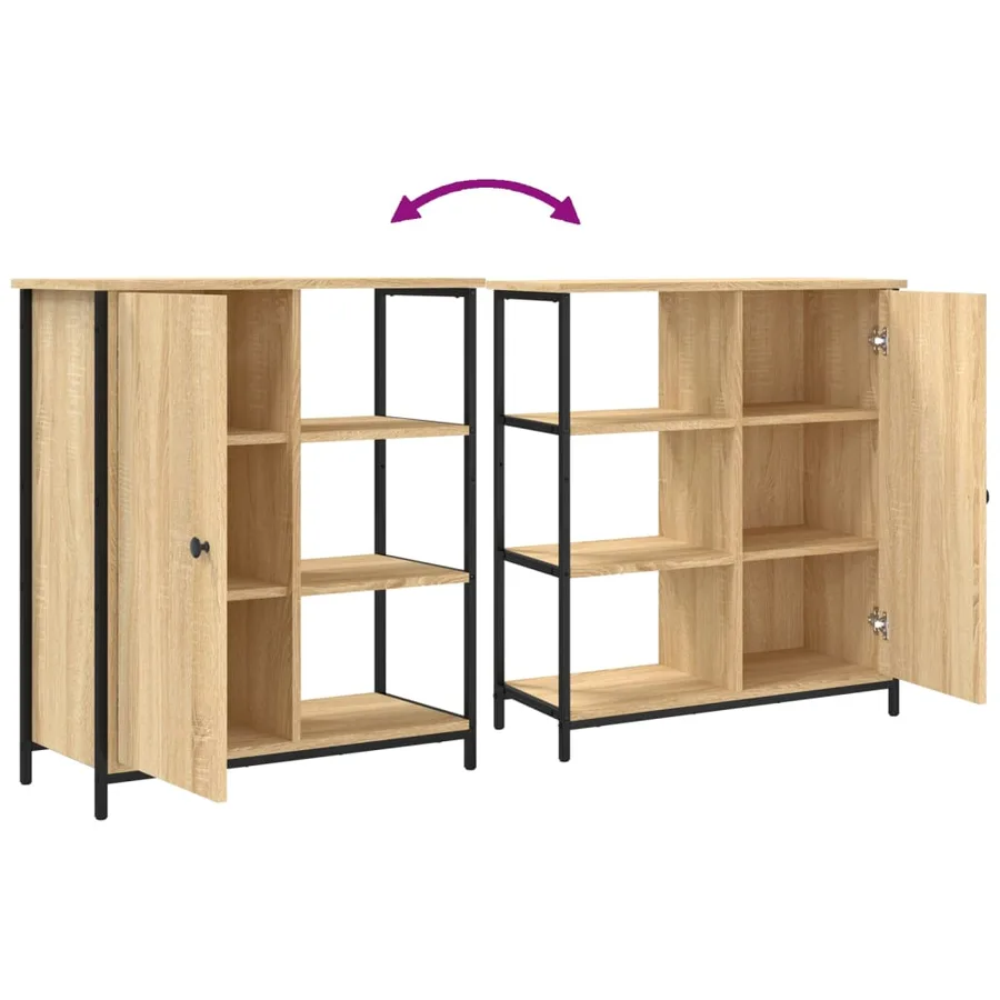 Buffet Chêne Sonoma 70x30x80 cm Bois d'ingénierie - 9