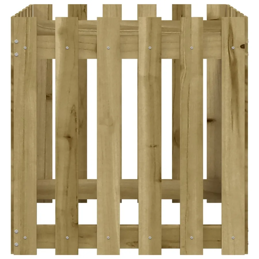 Jardinière avec design de clôture 60x60x60 cm pin imprégné - 5