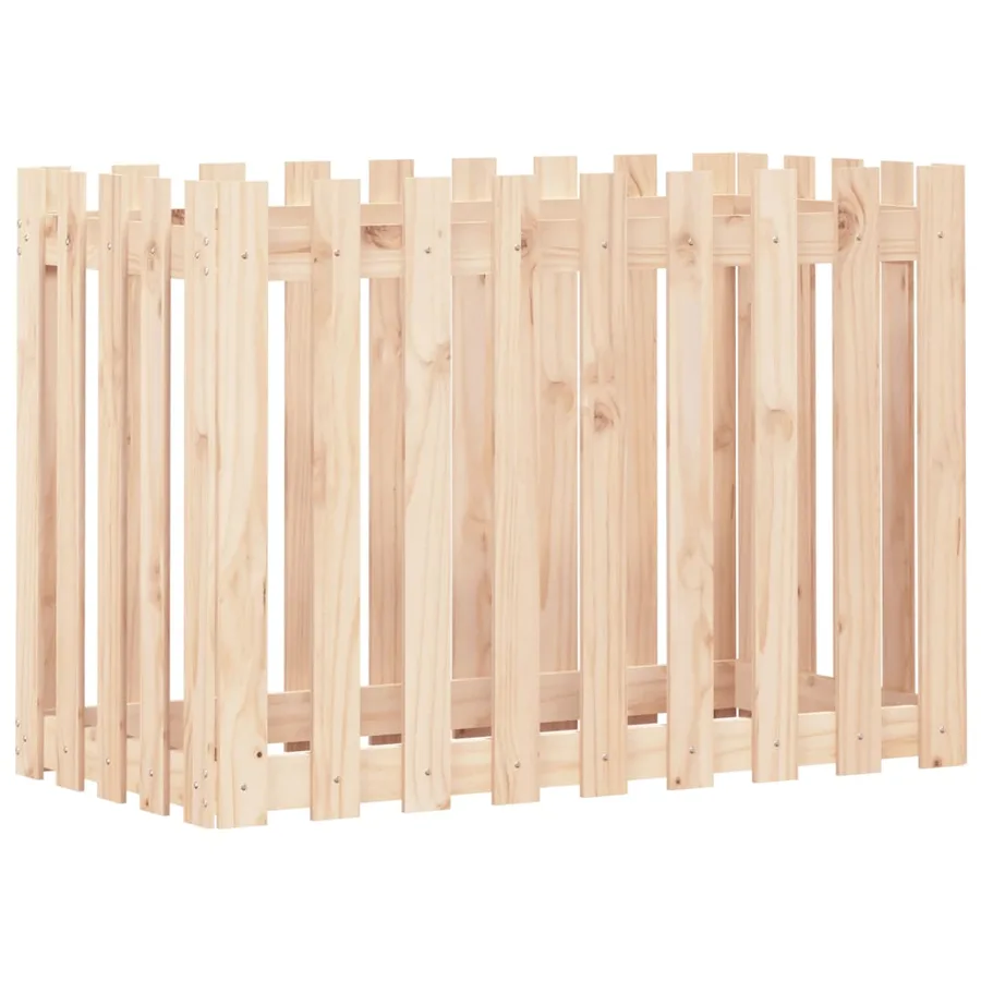 Lit surélevé de jardin design de clôture 100x50x70cm pin massif - 2