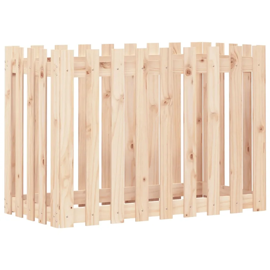 Lit surélevé de jardin design de clôture 100x50x70cm pin massif - 4