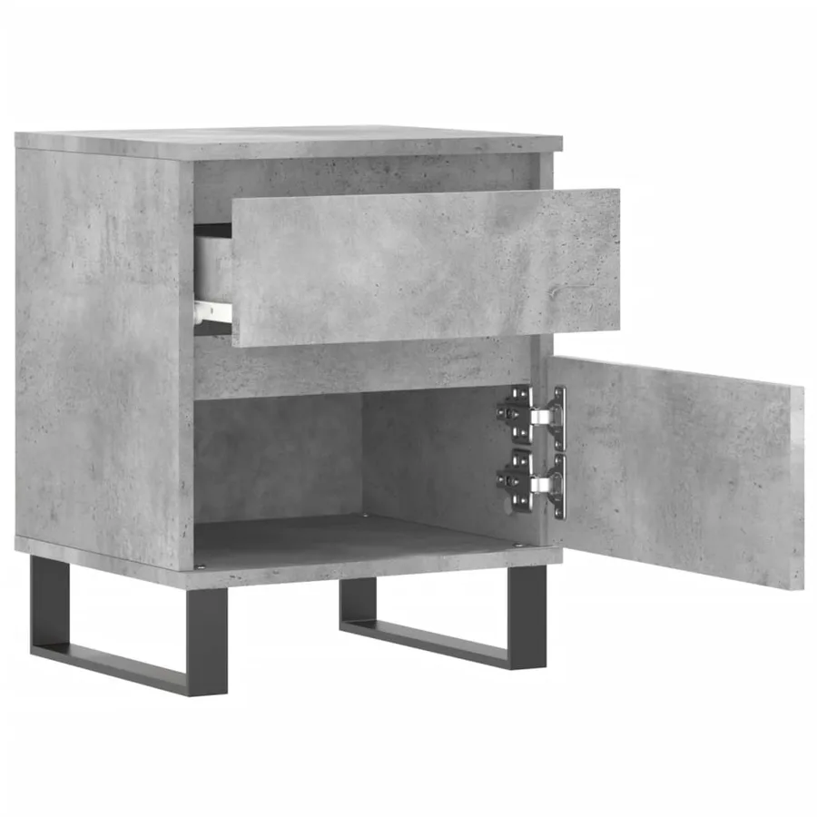 Table de chevet gris béton 40x35x50 cm bois d’ingénierie - 4