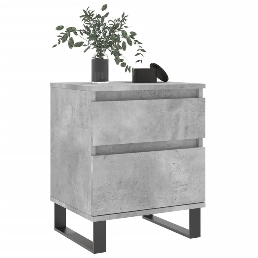 Table de chevet gris béton 40x35x50 cm bois d’ingénierie - 9