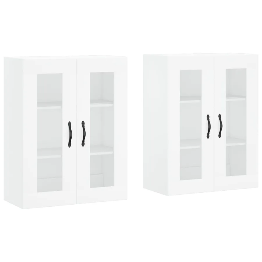 Armoires murales 2 pcs blanc bois d'ingénierie - 2