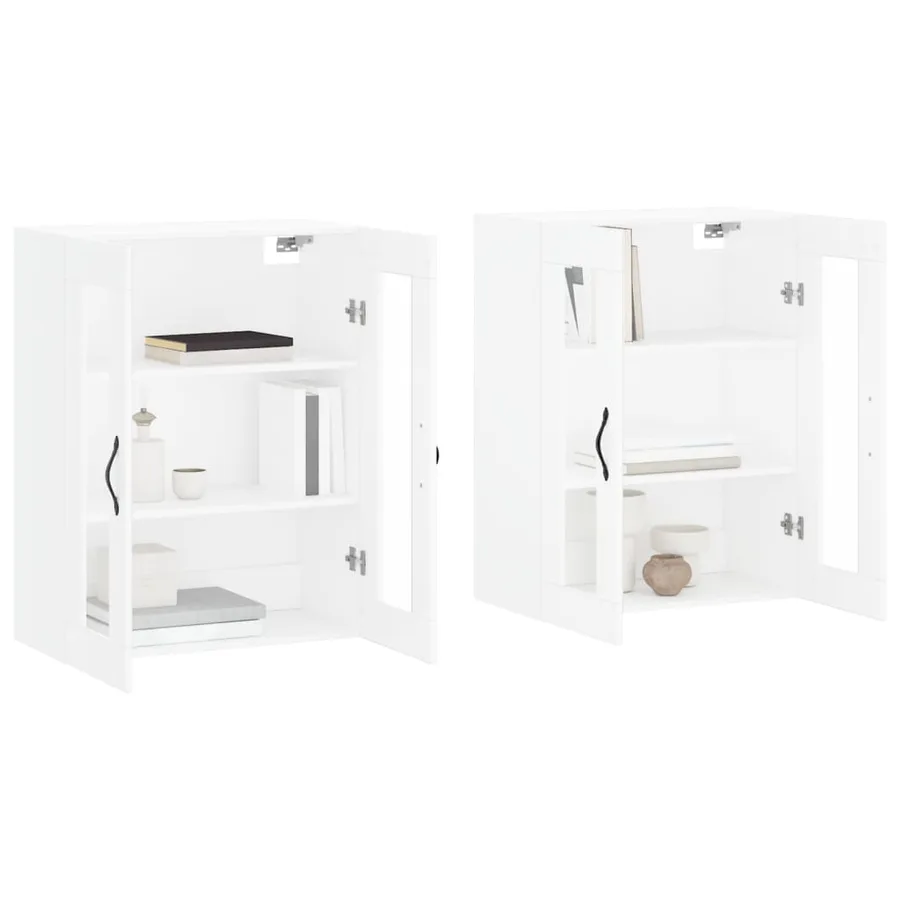 Armoires murales 2 pcs blanc bois d'ingénierie - 3