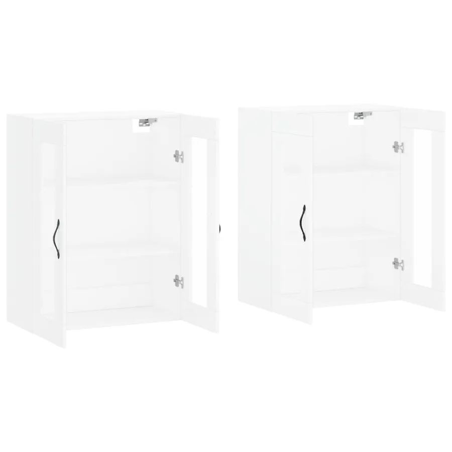 Armoires murales 2 pcs blanc bois d'ingénierie - 4