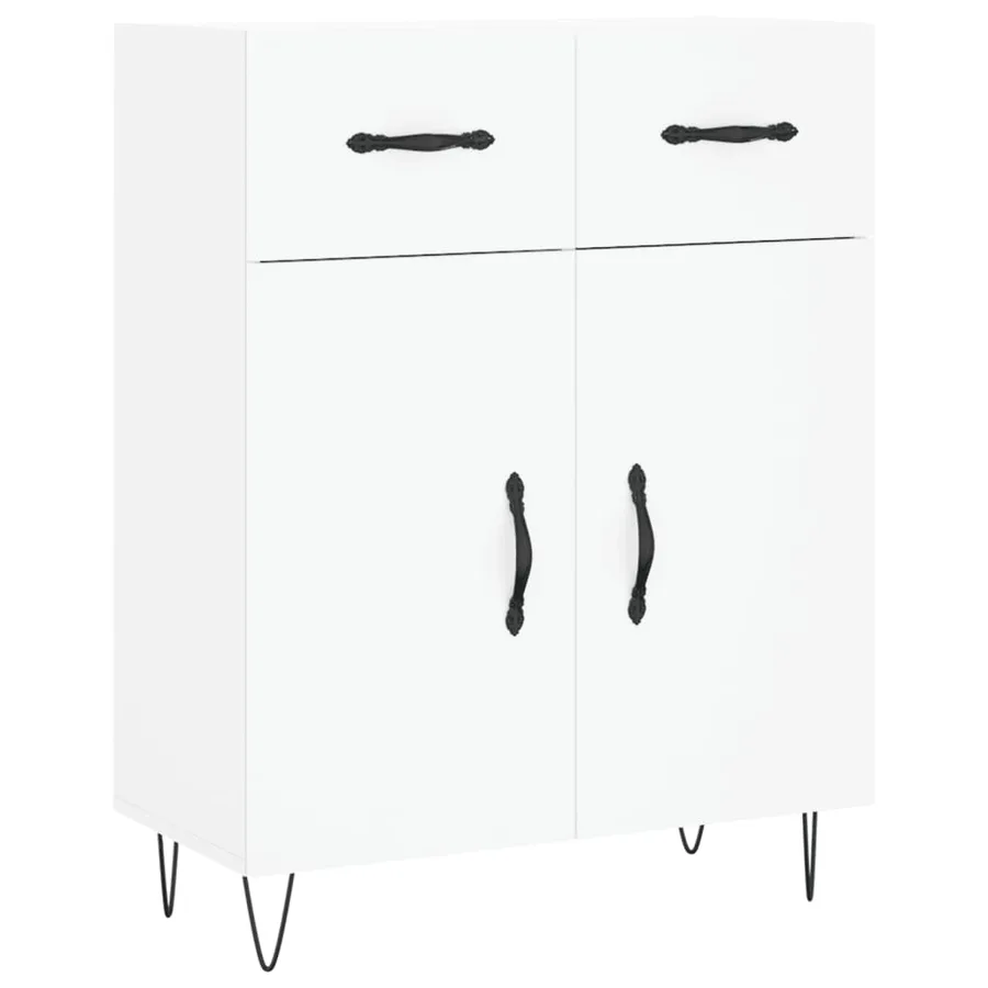 Buffet haut Blanc 69,5x34x180 cm Bois d'ingénierie - 7